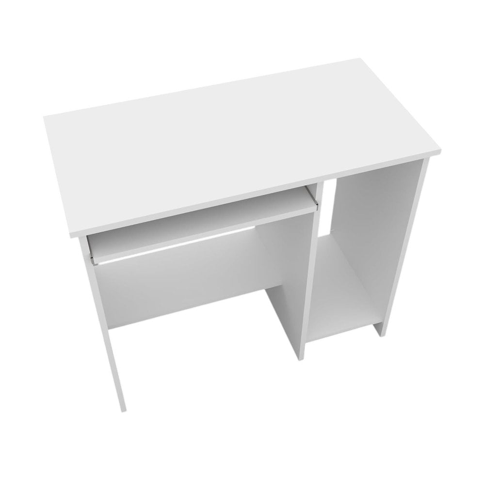 35" White Wood Computer Desk — view 2