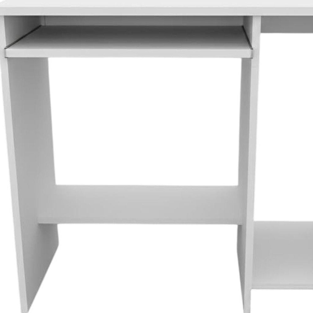 35" White Wood Computer Desk — view 6