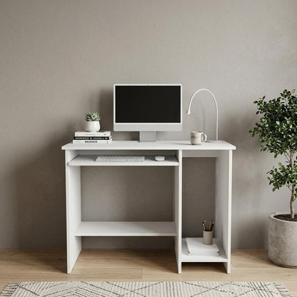 35" White Wood Computer Desk HomeRoots
