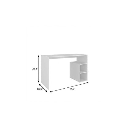 47" White Wood Pedestal Computer Desk HomeRoots