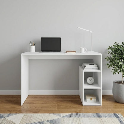 47" White Wood Pedestal Computer Desk HomeRoots