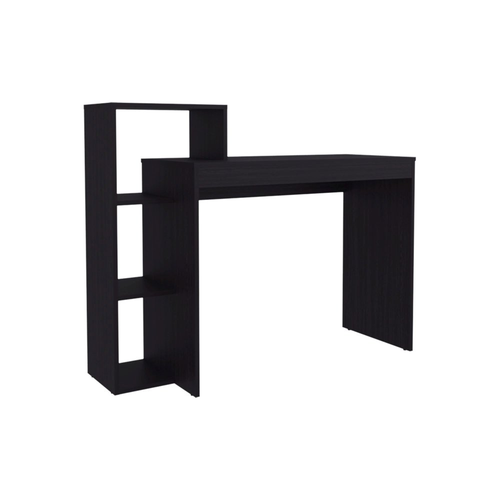 43" Black Wood Pedestal Computer Desk HomeRoots