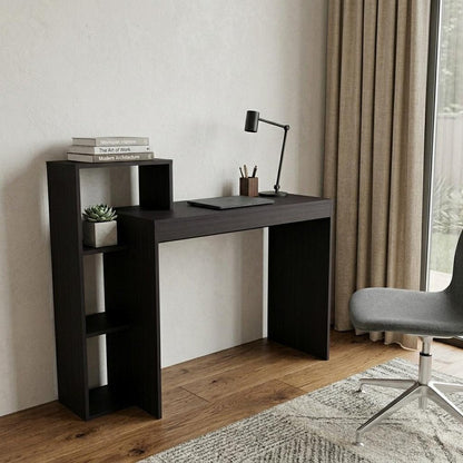 43" Black Wood Pedestal Computer Desk HomeRoots