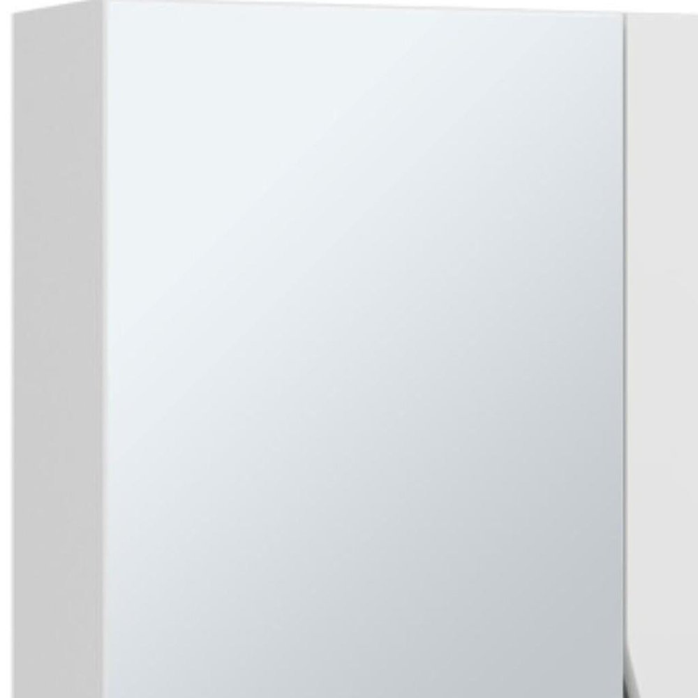 7" White Wood Floating Double Door Bathroom Vanity And Medicine Cabinet With Mirror — view 4