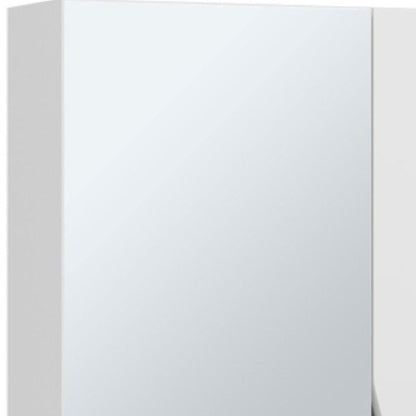 7" White Wood Floating Double Door Bathroom Vanity And Medicine Cabinet With Mirror