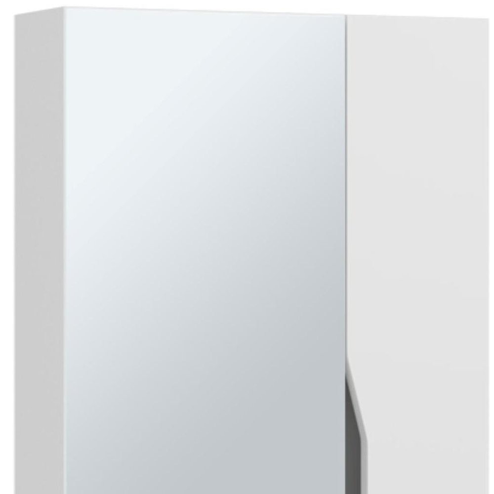 7" White Wood Floating Double Door Bathroom Vanity And Medicine Cabinet With Mirror — view 5