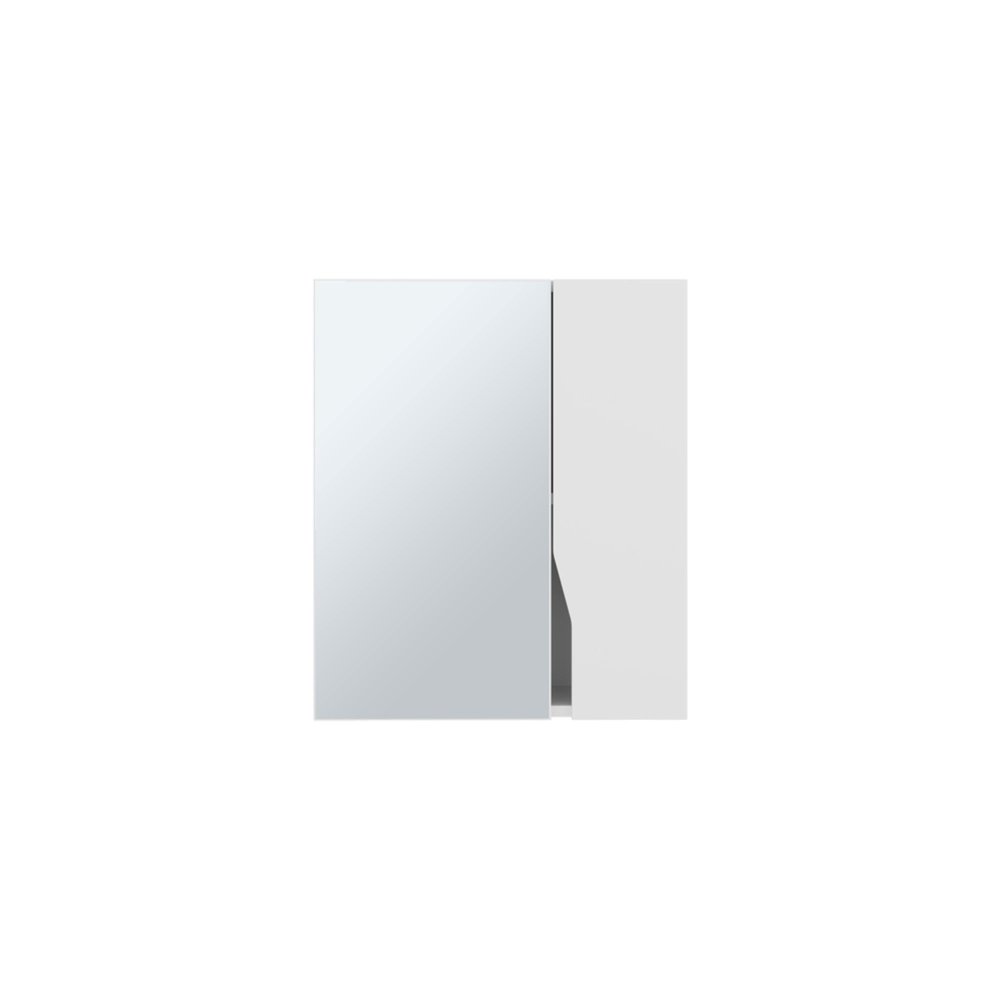 7" White Wood Floating Double Door Bathroom Vanity And Medicine Cabinet With Mirror — view 1
