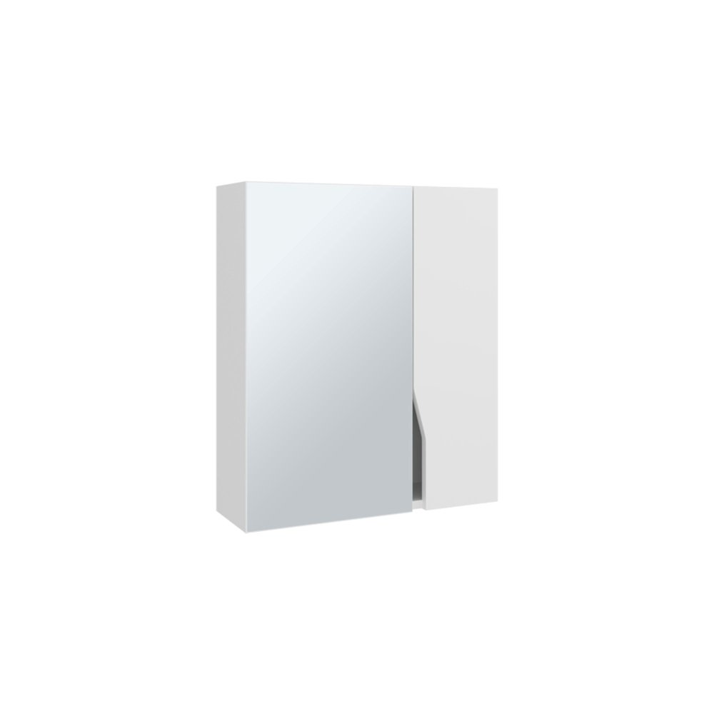 7" White Wood Floating Double Door Bathroom Vanity And Medicine Cabinet With Mirror — view 3