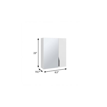 7" White Wood Floating Double Door Bathroom Vanity And Medicine Cabinet With Mirror