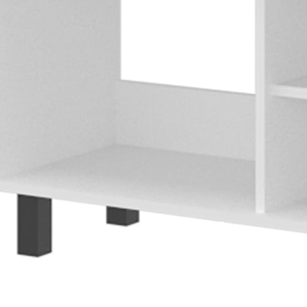 55" White Wood Fireplace Entertainment Center — view 2