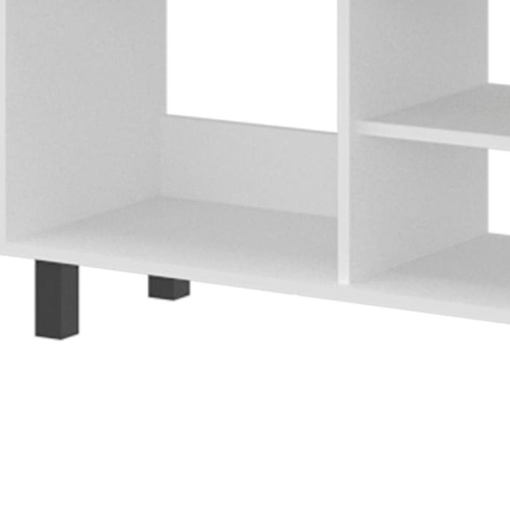 55" White Wood Fireplace Entertainment Center — view 3