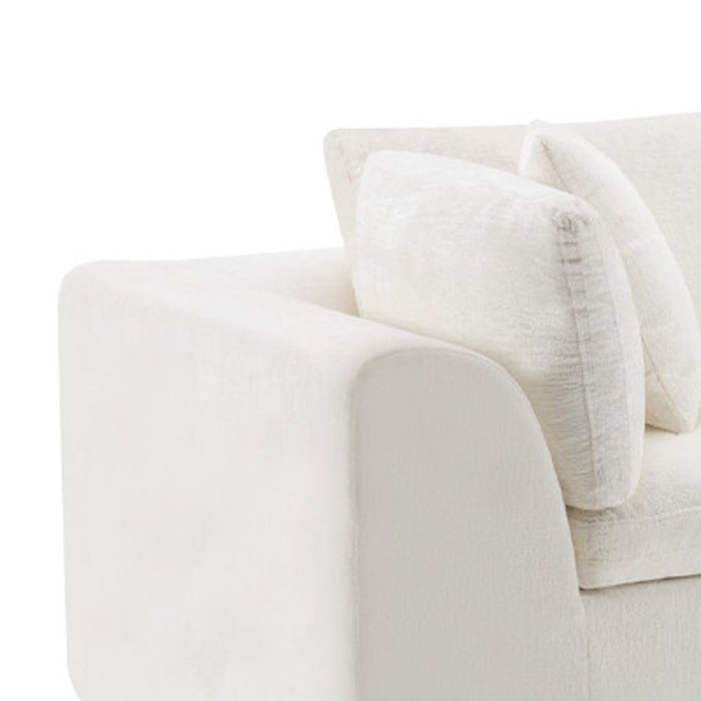 138" Beige Chenille Modular Sofa With Ottoman And Toss Pillows — view 2
