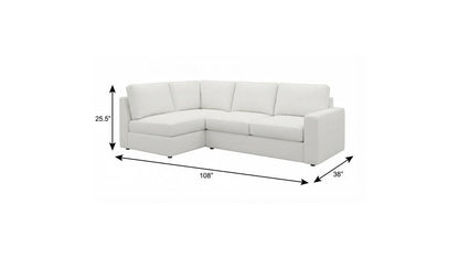 108" Beige Chenille Modular Sofa With Toss Pillows