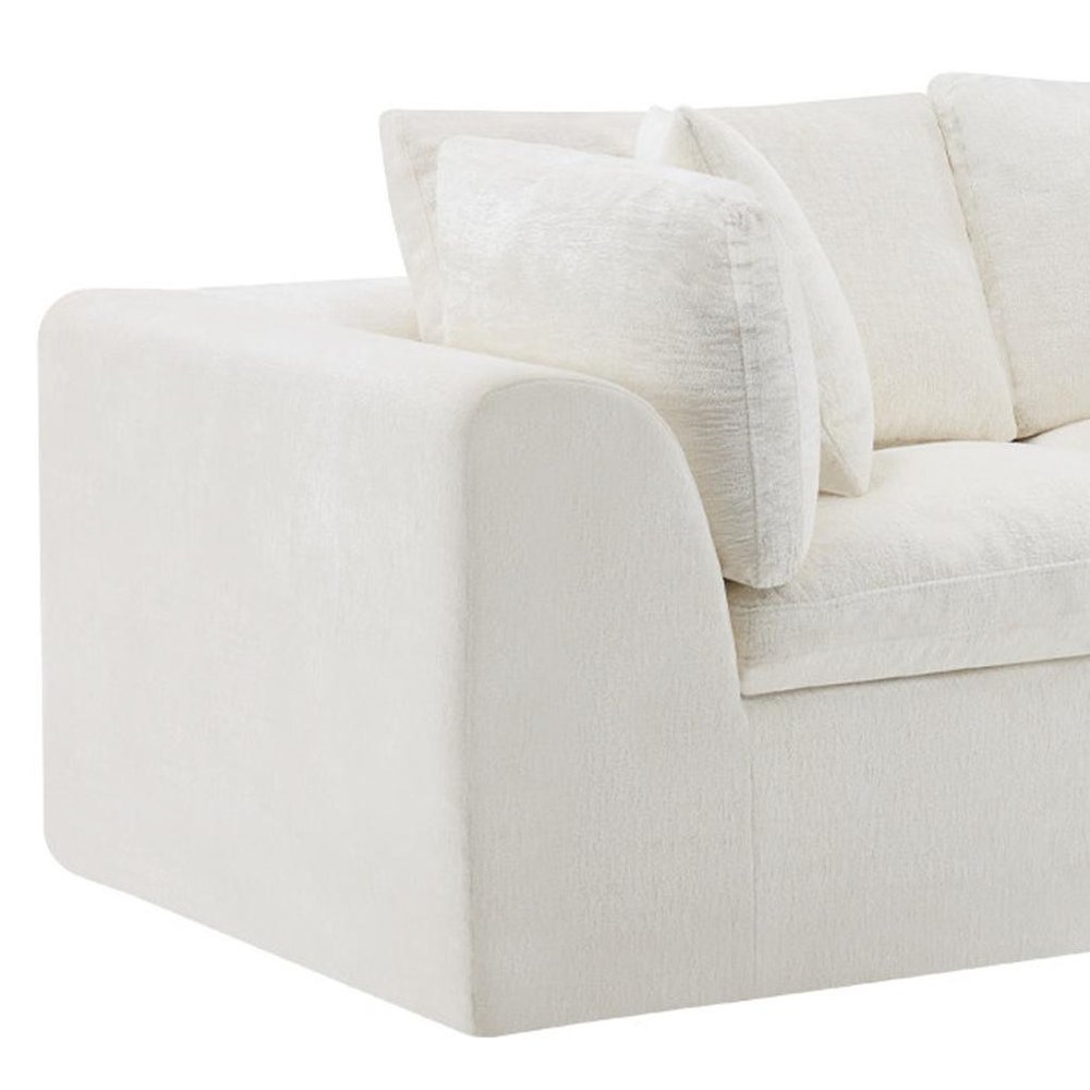 108" Beige Chenille Modular Sofa With Toss Pillows — view 2