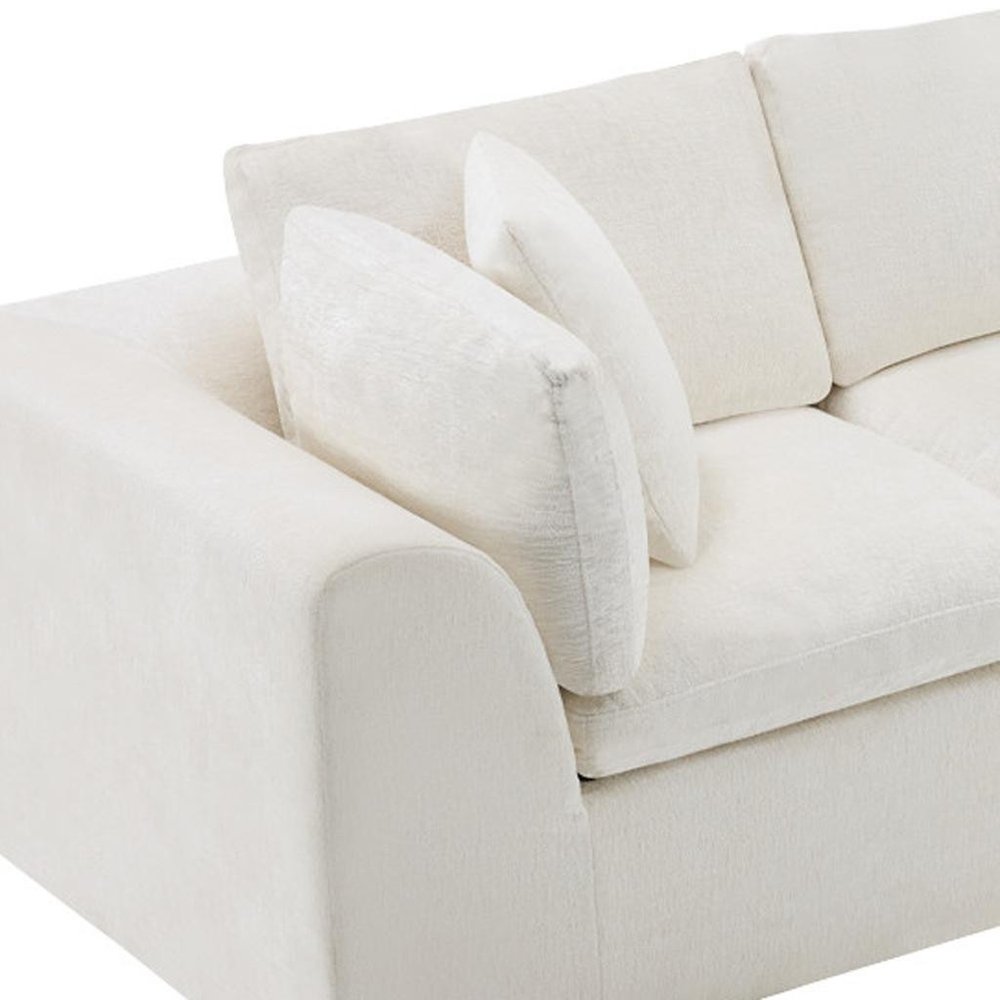 108" Beige Chenille Modular Sofa With Ottoman And Toss Pillows — view 3