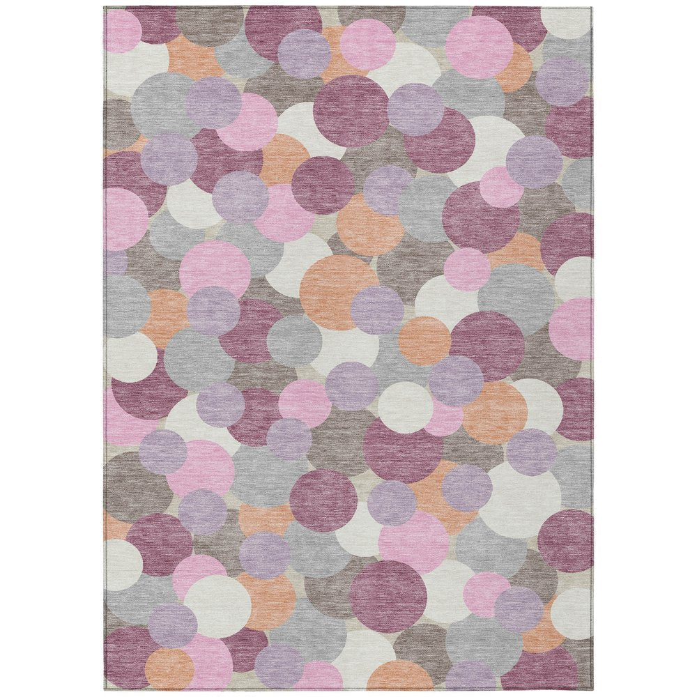 3' X 5' Blush And Pink Geometric Washable Indoor Outdoor Area Rug HomeRoots