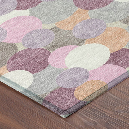 3' X 5' Blush And Pink Geometric Washable Indoor Outdoor Area Rug HomeRoots