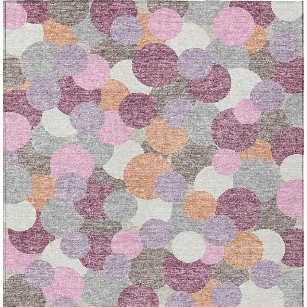 3' X 5' Blush And Pink Geometric Washable Indoor Outdoor Area Rug HomeRoots