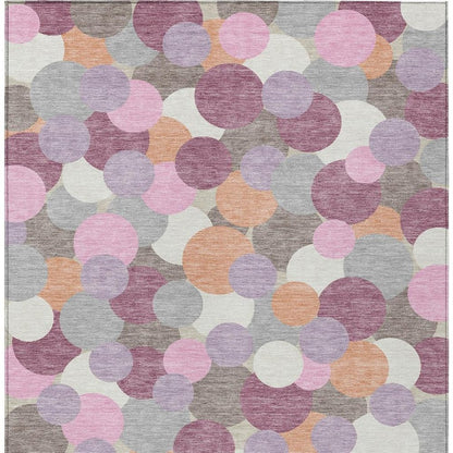 3' X 5' Blush And Pink Geometric Washable Indoor Outdoor Area Rug HomeRoots