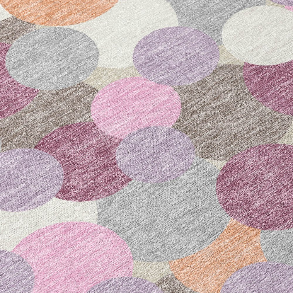 3' X 5' Blush And Pink Geometric Washable Indoor Outdoor Area Rug HomeRoots