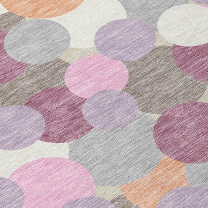 3' X 5' Blush And Pink Geometric Washable Indoor Outdoor Area Rug HomeRoots