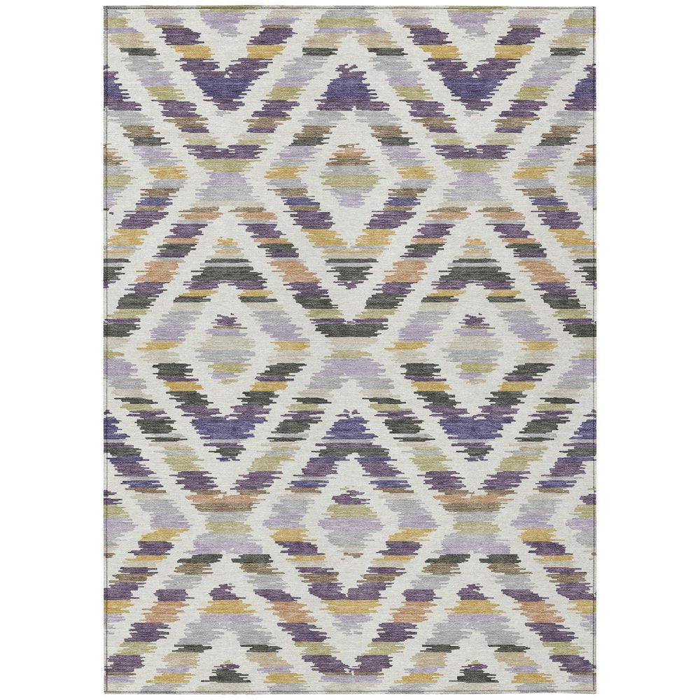 8' X 10' Purple And Lavender Tribal Washable Indoor Outdoor Area Rug HomeRoots