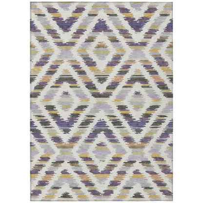 8' X 10' Purple And Lavender Tribal Washable Indoor Outdoor Area Rug HomeRoots