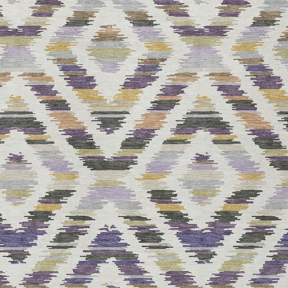 8' X 10' Purple And Lavender Tribal Washable Indoor Outdoor Area Rug HomeRoots