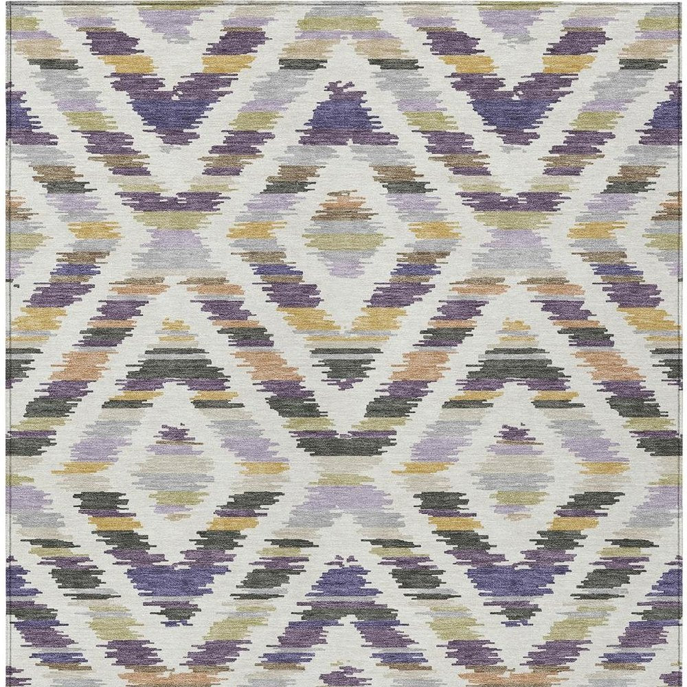 8' X 10' Purple And Lavender Tribal Washable Indoor Outdoor Area Rug HomeRoots