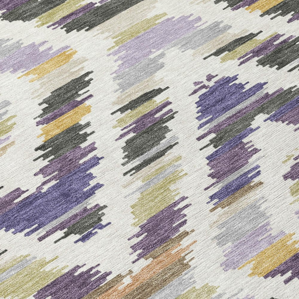 8' X 10' Purple And Lavender Tribal Washable Indoor Outdoor Area Rug HomeRoots