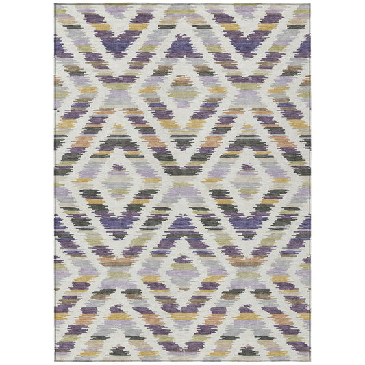 9' X 12' Purple And Lavender Tribal Washable Indoor Outdoor Area Rug HomeRoots