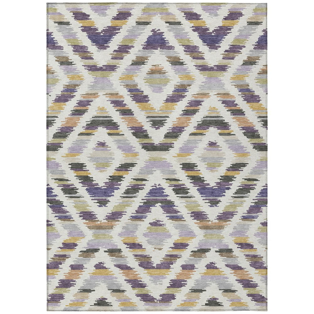 10' X 14' Purple And Lavender Tribal Washable Indoor Outdoor Area Rug HomeRoots