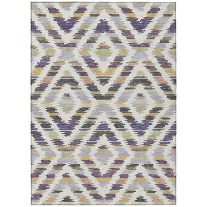 10' X 14' Purple And Lavender Tribal Washable Indoor Outdoor Area Rug HomeRoots