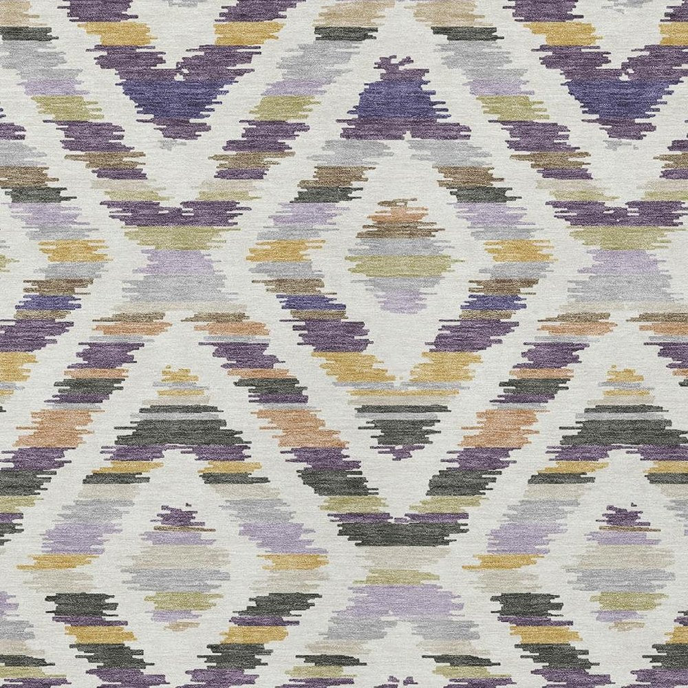 10' X 14' Purple And Lavender Tribal Washable Indoor Outdoor Area Rug HomeRoots