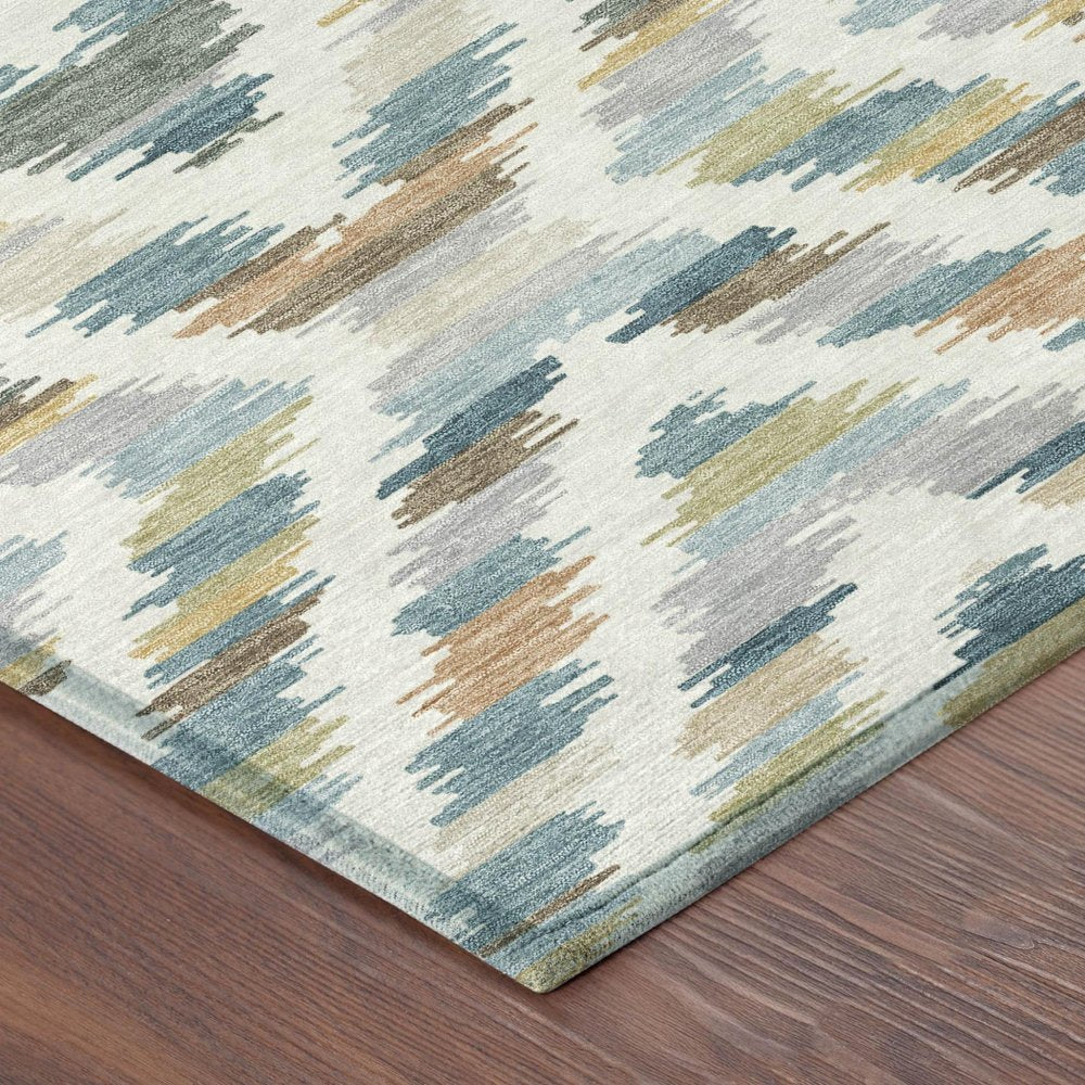 9' X 12' Teal Blue And Copper Tribal Washable Indoor Outdoor Area Rug HomeRoots