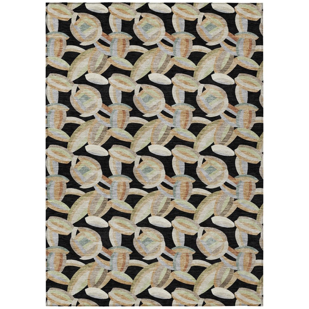 8' X 10' Black And Ivory Abstract Washable Indoor Outdoor Area Rug HomeRoots