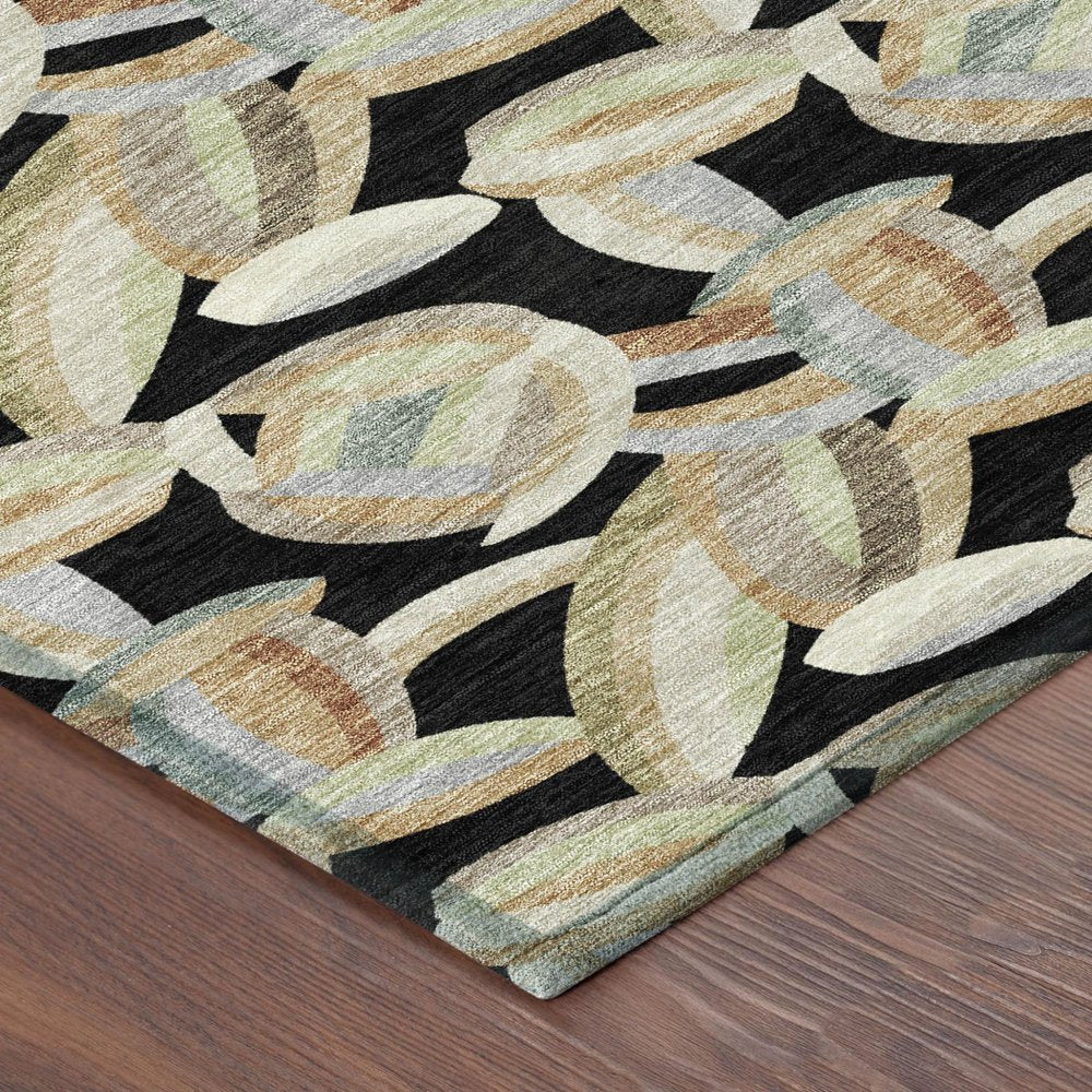 9' X 12' Black And Ivory Abstract Washable Indoor Outdoor Area Rug HomeRoots
