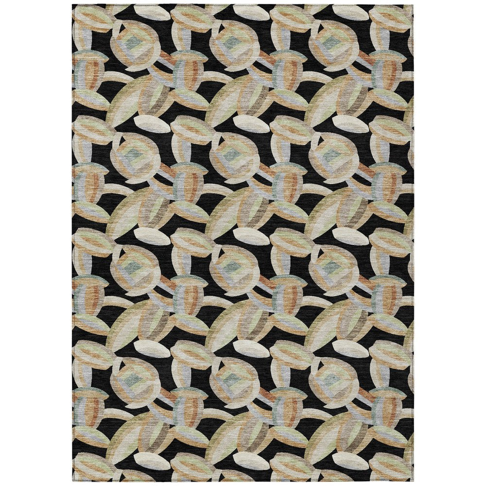 10' X 14' Black And Ivory Abstract Washable Indoor Outdoor Area Rug HomeRoots