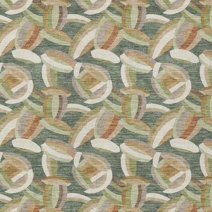 5' X 8' Green And Ivory Abstract Washable Indoor Outdoor Area Rug HomeRoots
