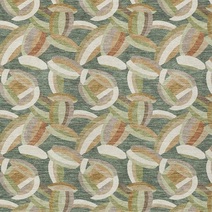 10' X 14' Green And Ivory Abstract Washable Indoor Outdoor Area Rug HomeRoots