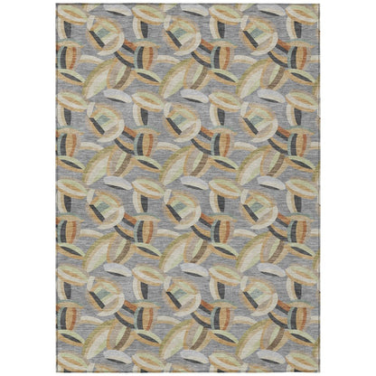 3' X 5' Gray And Charcoal Abstract Washable Indoor Outdoor Area Rug HomeRoots