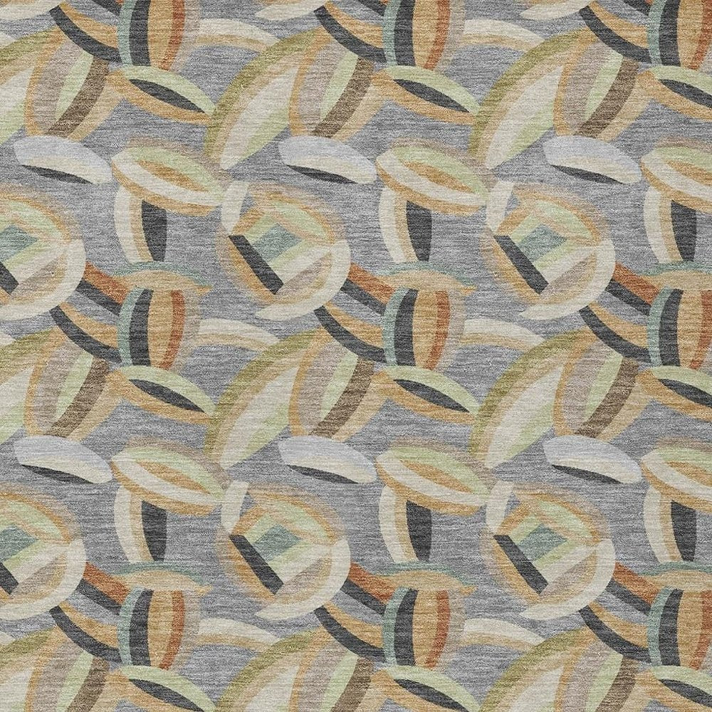 3' X 5' Gray And Charcoal Abstract Washable Indoor Outdoor Area Rug HomeRoots