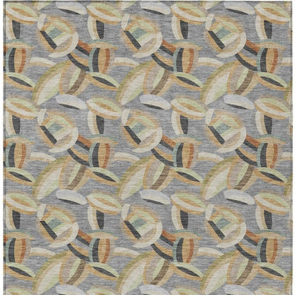 3' X 5' Gray And Charcoal Abstract Washable Indoor Outdoor Area Rug HomeRoots