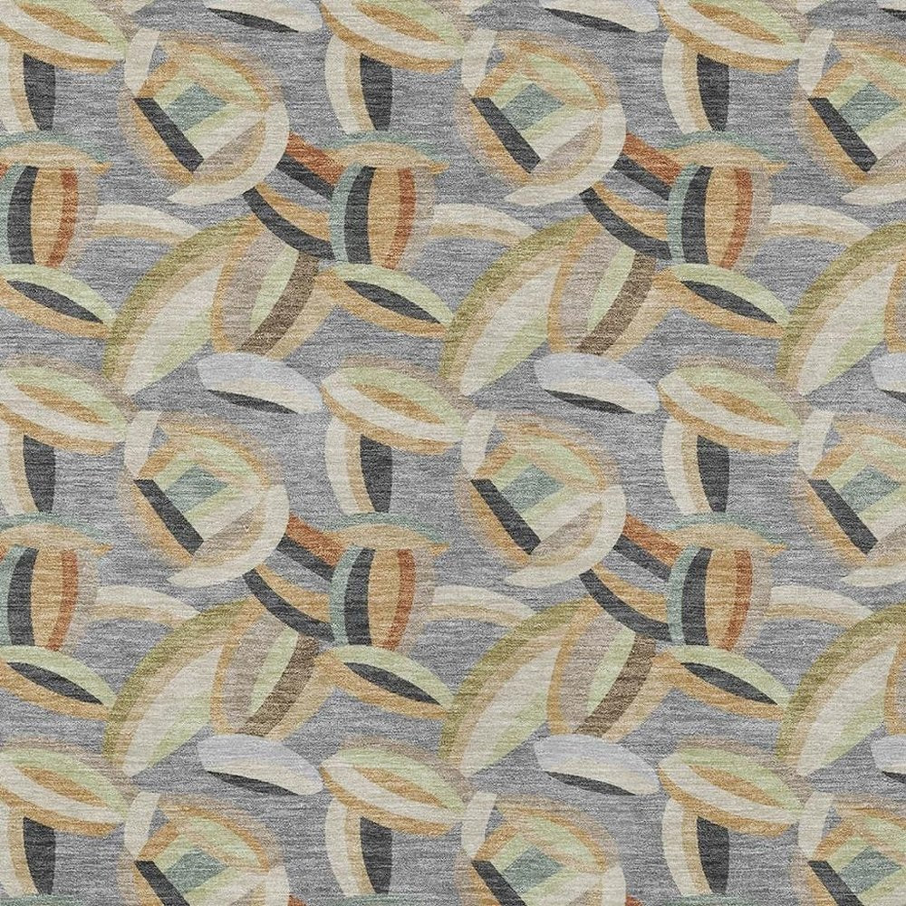 5' X 8' Gray And Charcoal Abstract Washable Indoor Outdoor Area Rug HomeRoots