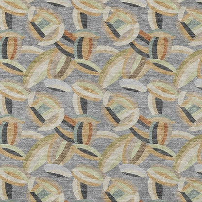5' X 8' Gray And Charcoal Abstract Washable Indoor Outdoor Area Rug HomeRoots