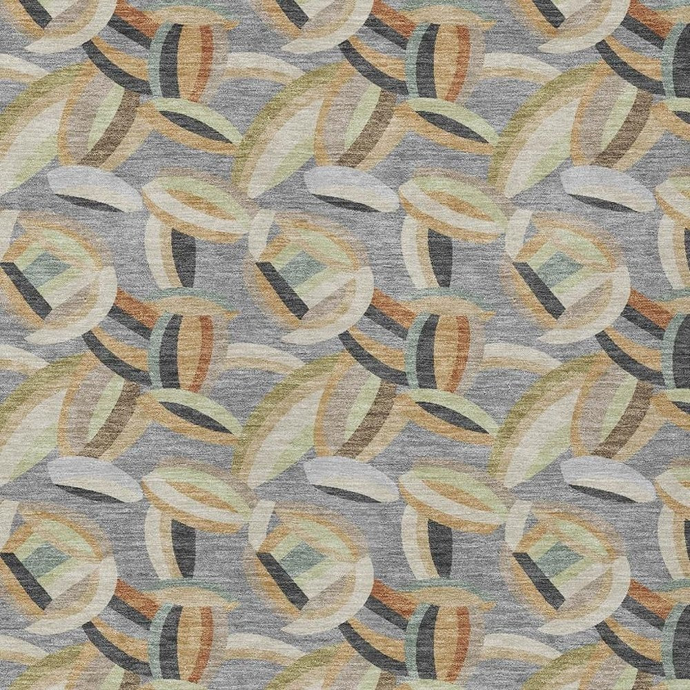 8' X 10' Gray And Charcoal Abstract Washable Indoor Outdoor Area Rug HomeRoots