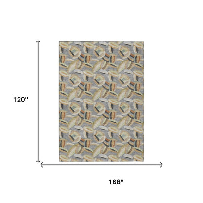 10' X 14' Gray And Charcoal Abstract Washable Indoor Outdoor Area Rug HomeRoots