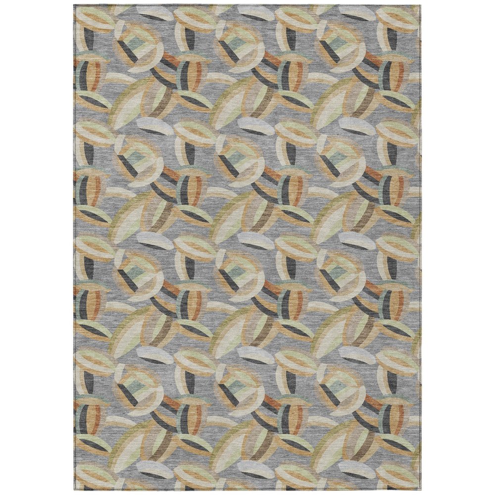 10' X 14' Gray And Charcoal Abstract Washable Indoor Outdoor Area Rug HomeRoots