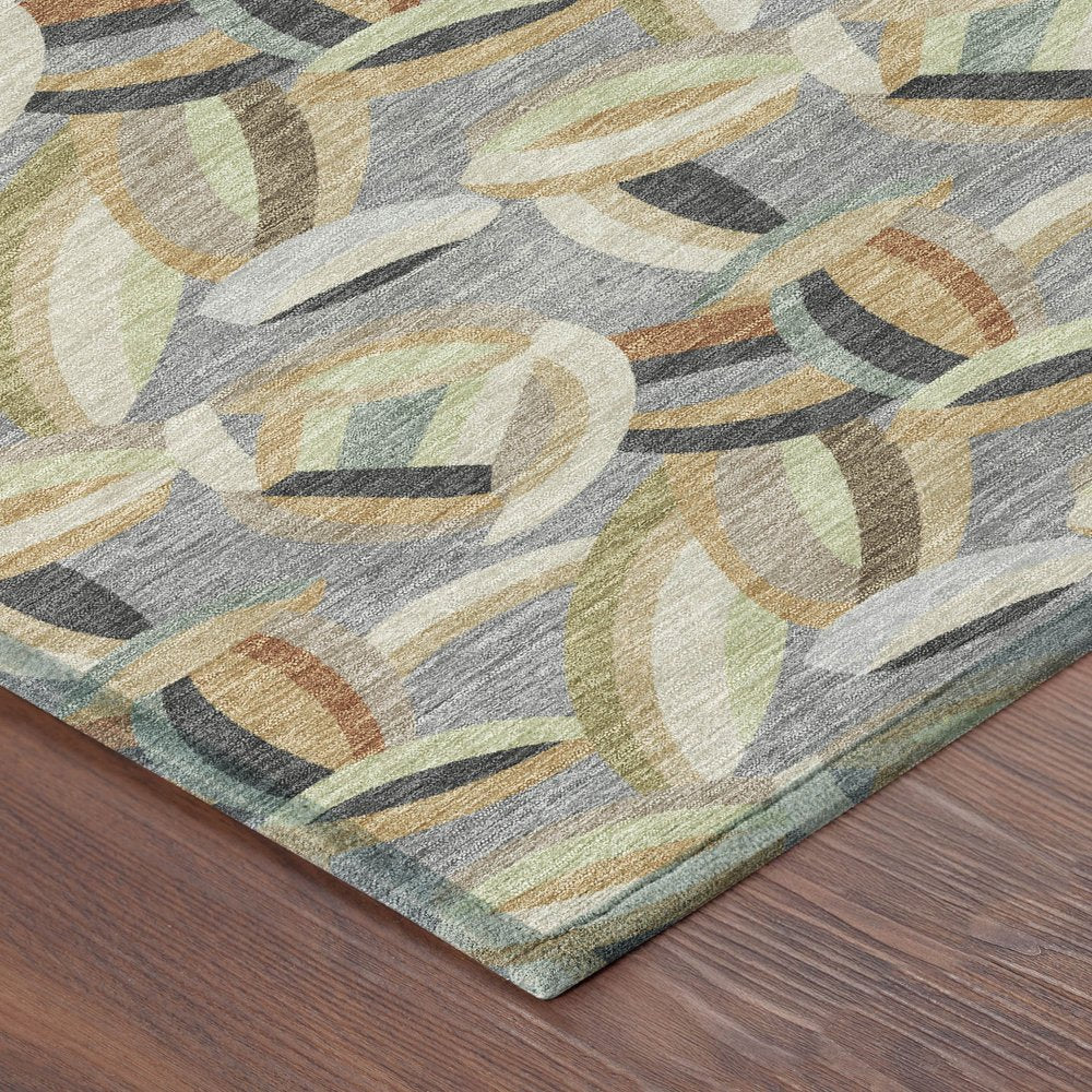 10' X 14' Gray And Charcoal Abstract Washable Indoor Outdoor Area Rug HomeRoots