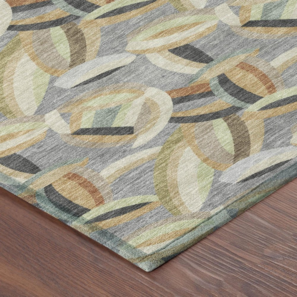10' X 14' Gray And Charcoal Abstract Washable Indoor Outdoor Area Rug HomeRoots